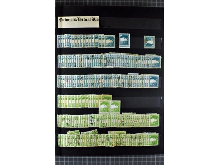 Unused and used stock and stock book, incl. 5 values 90 m., also some postage due