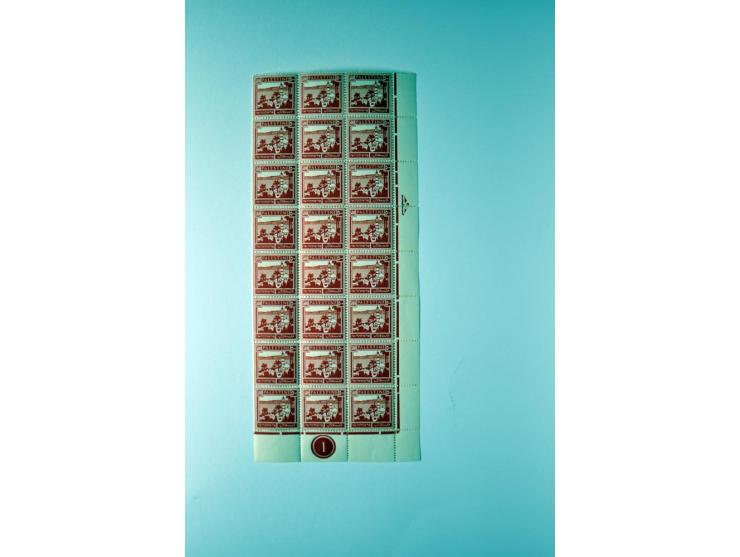 Remaining collection with a large amount of plate no. blocks and single stamps, gutter pairs and blocks, presentation booklet