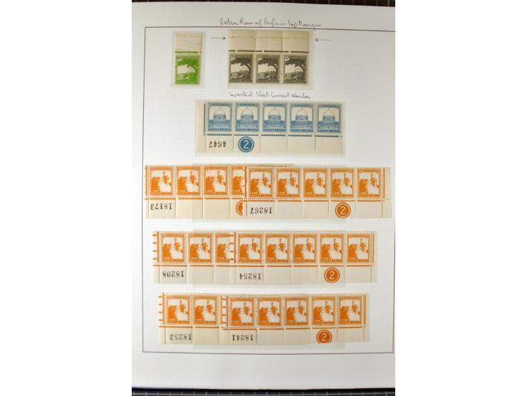 Remaining collection with a large amount of plate no. blocks and single stamps, gutter pairs and blocks, presentation booklet