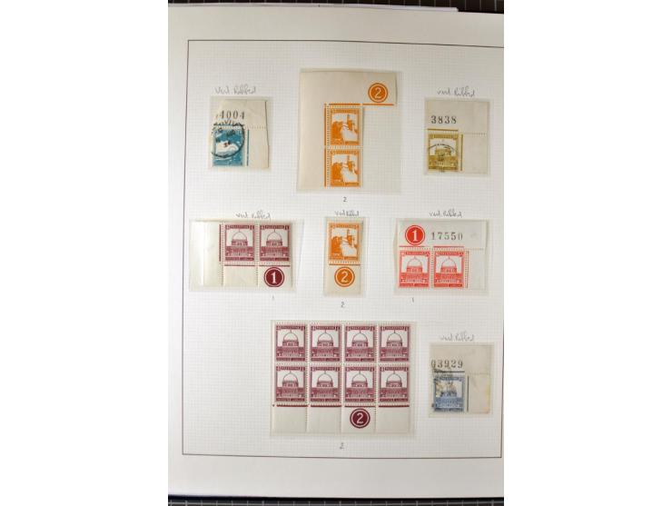 Remaining collection with a large amount of plate no. blocks and single stamps, gutter pairs and blocks, presentation booklet