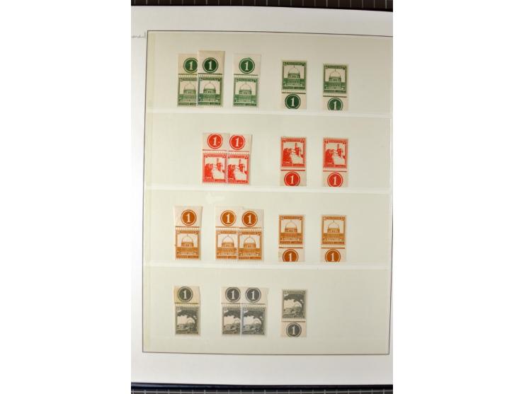 Remaining collection with a large amount of plate no. blocks and single stamps, gutter pairs and blocks, presentation booklet