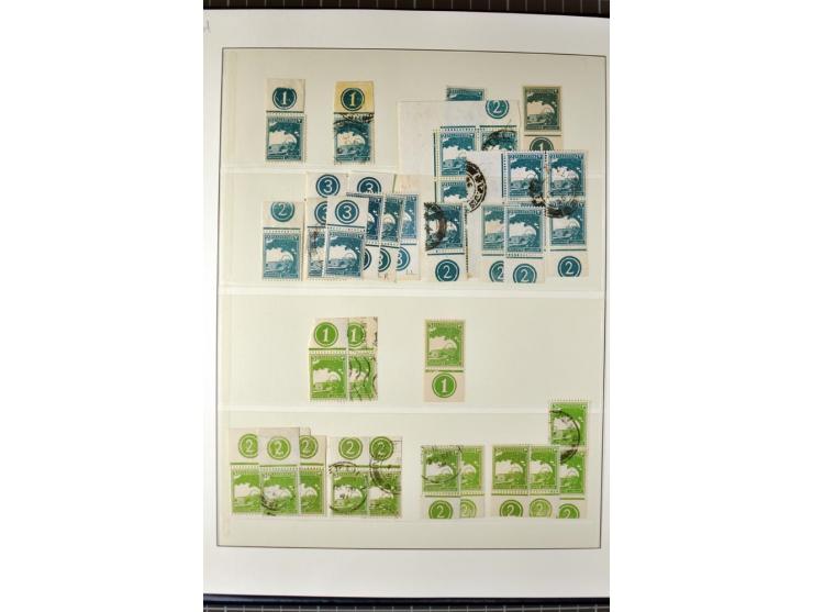 Remaining collection with a large amount of plate no. blocks and single stamps, gutter pairs and blocks, presentation booklet