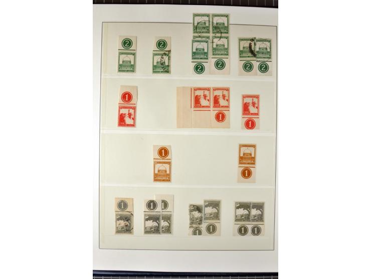 Remaining collection with a large amount of plate no. blocks and single stamps, gutter pairs and blocks, presentation booklet