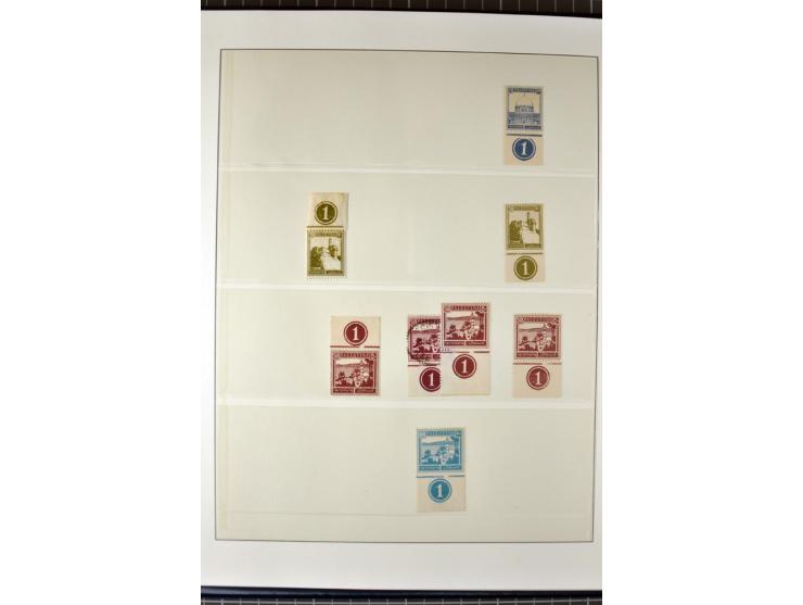 Remaining collection with a large amount of plate no. blocks and single stamps, gutter pairs and blocks, presentation booklet