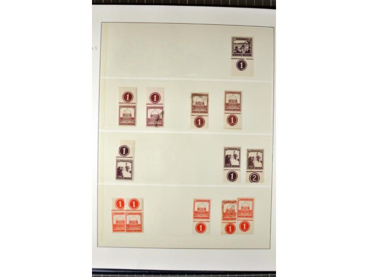 Remaining collection with a large amount of plate no. blocks and single stamps, gutter pairs and blocks, presentation booklet