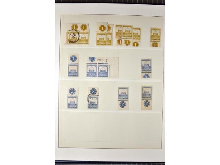 Remaining collection with a large amount of plate no. blocks and single stamps, gutter pairs and blocks, presentation booklet