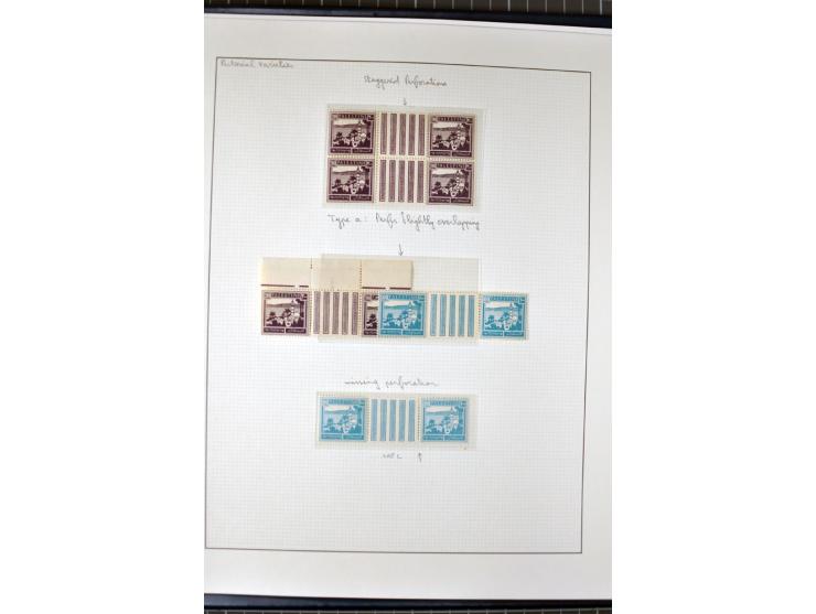 Remaining collection with a large amount of plate no. blocks and single stamps, gutter pairs and blocks, presentation booklet