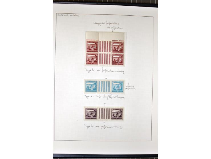 Remaining collection with a large amount of plate no. blocks and single stamps, gutter pairs and blocks, presentation booklet