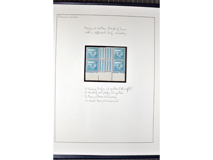 Remaining collection with a large amount of plate no. blocks and single stamps, gutter pairs and blocks, presentation booklet