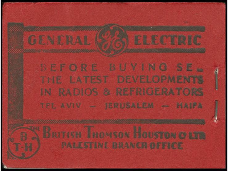 3rd issue 1937/38, complete booklet with red cover, front advert "PALGIN", complete with 4 panes of 6 stamps (all on vertical