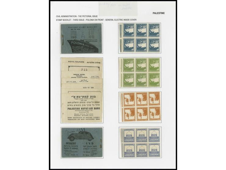 Booklet with blue cover, front advert "POLONIA", complete except the staple and single parts mounted on album page, on back s