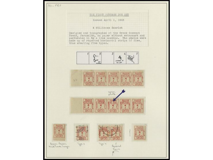 1-13 m. in unused horitzontal strips of five ( 1 m. split) with all types, also additional strip of 4 m. and several single s