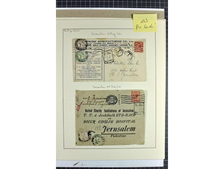 Specialized lot with complete unused sets on white and yellow paper, used set on white paper, 2 entires with color frankings,