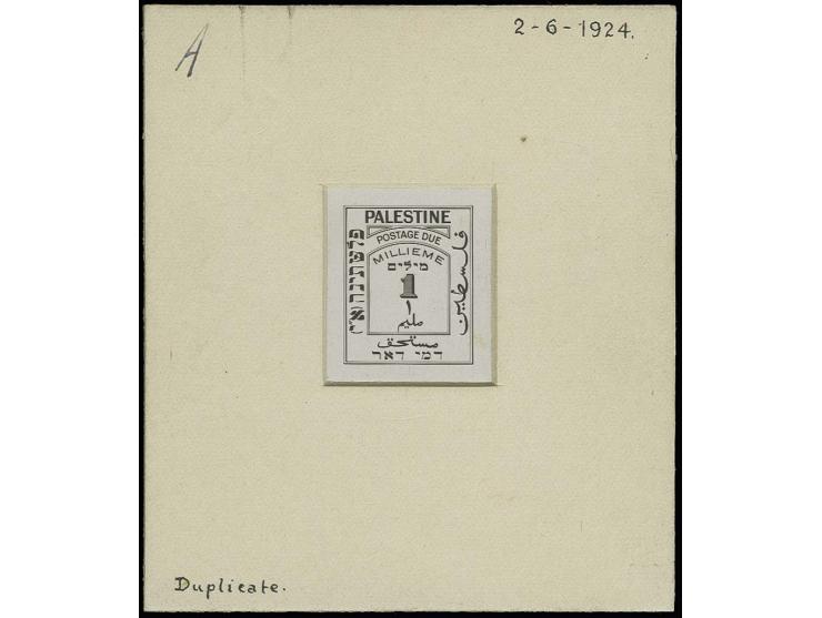 1 m., negative die proof in black on sunken card, dated "2-6-1924" and additionally inscribed "Duplicate" (Bale P.D.6a)