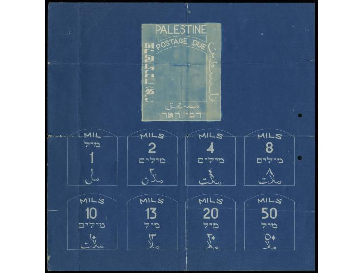 Original artist's hand painted composite essay showing frame design and value tablets for all 8 values issued in 1928, size a