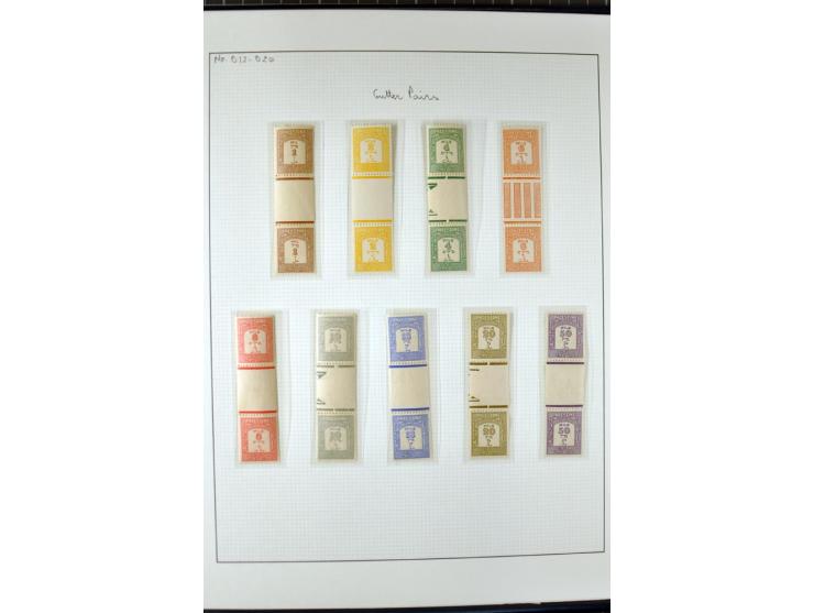 The remaining unused and used collection incl. the set of 9 in vertical gutter pairs and several plate no. single stamps and 