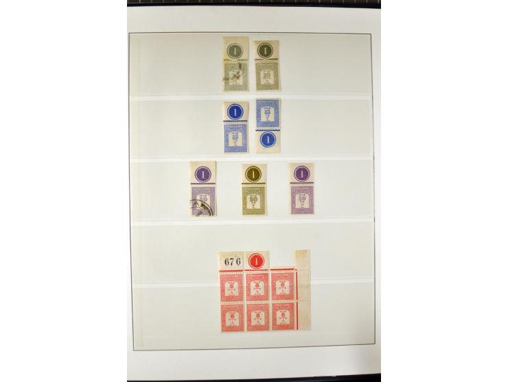The remaining unused and used collection incl. the set of 9 in vertical gutter pairs and several plate no. single stamps and 
