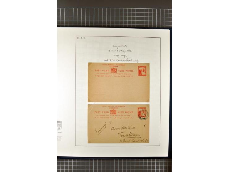2 volumes specialized collection of postcards, wrappers, lettercards and air letters, incl. several rare items as PC1a, PC2 i