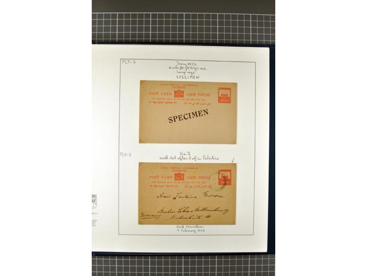 2 volumes specialized collection of postcards, wrappers, lettercards and air letters, incl. several rare items as PC1a, PC2 i