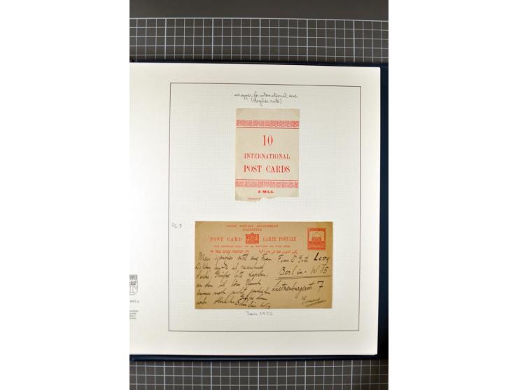 2 volumes specialized collection of postcards, wrappers, lettercards and air letters, incl. several rare items as PC1a, PC2 i
