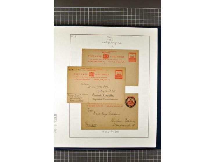 2 volumes specialized collection of postcards, wrappers, lettercards and air letters, incl. several rare items as PC1a, PC2 i