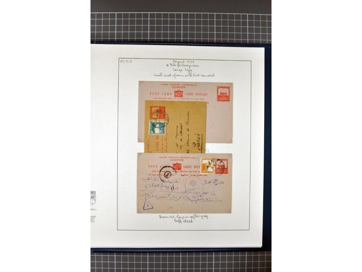 2 volumes specialized collection of postcards, wrappers, lettercards and air letters, incl. several rare items as PC1a, PC2 i