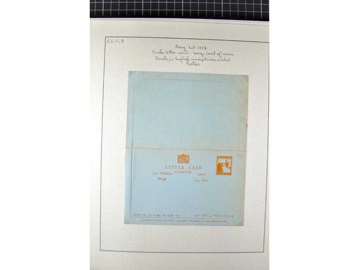 2 volumes specialized collection of postcards, wrappers, lettercards and air letters, incl. several rare items as PC1a, PC2 i