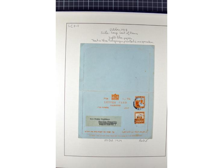 2 volumes specialized collection of postcards, wrappers, lettercards and air letters, incl. several rare items as PC1a, PC2 i
