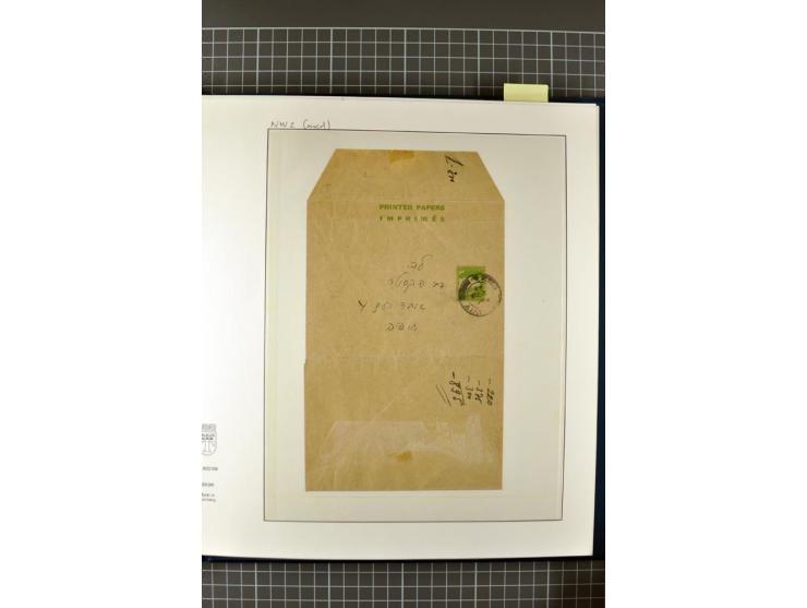 2 volumes specialized collection of postcards, wrappers, lettercards and air letters, incl. several rare items as PC1a, PC2 i