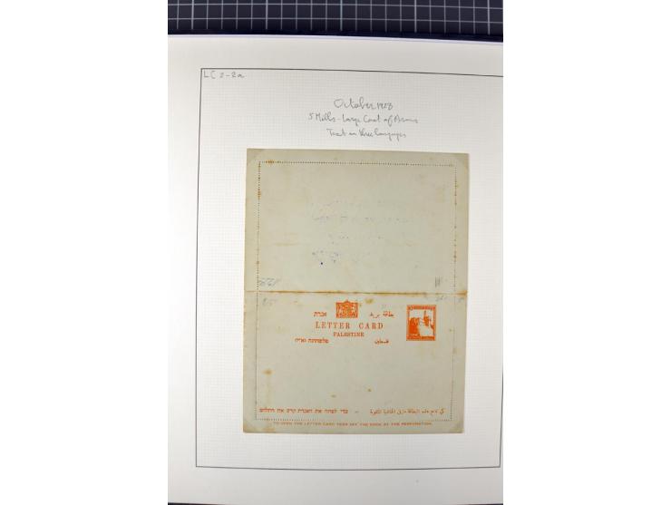 2 volumes specialized collection of postcards, wrappers, lettercards and air letters, incl. several rare items as PC1a, PC2 i