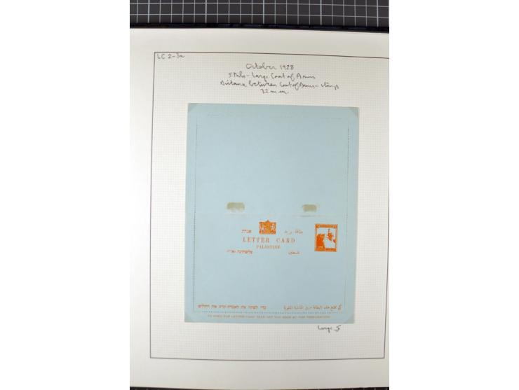 2 volumes specialized collection of postcards, wrappers, lettercards and air letters, incl. several rare items as PC1a, PC2 i