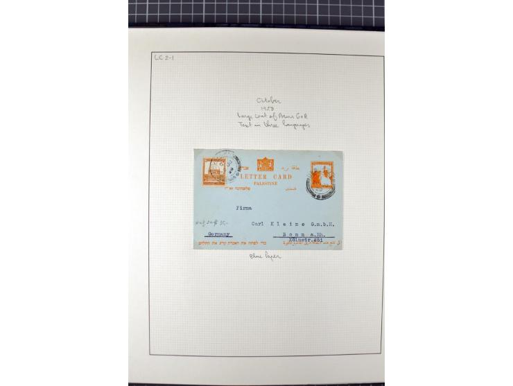 2 volumes specialized collection of postcards, wrappers, lettercards and air letters, incl. several rare items as PC1a, PC2 i