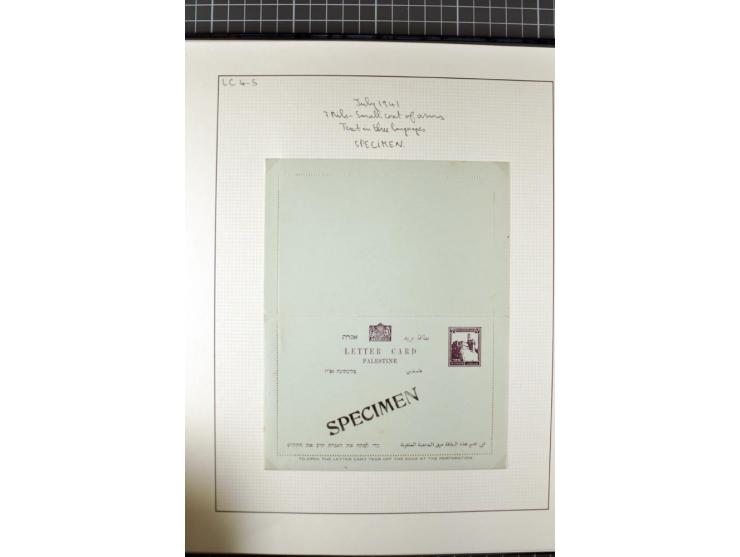 2 volumes specialized collection of postcards, wrappers, lettercards and air letters, incl. several rare items as PC1a, PC2 i
