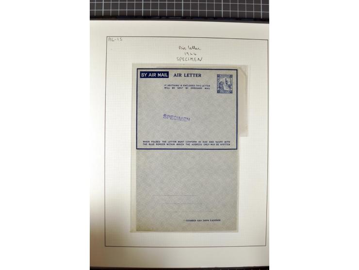 2 volumes specialized collection of postcards, wrappers, lettercards and air letters, incl. several rare items as PC1a, PC2 i
