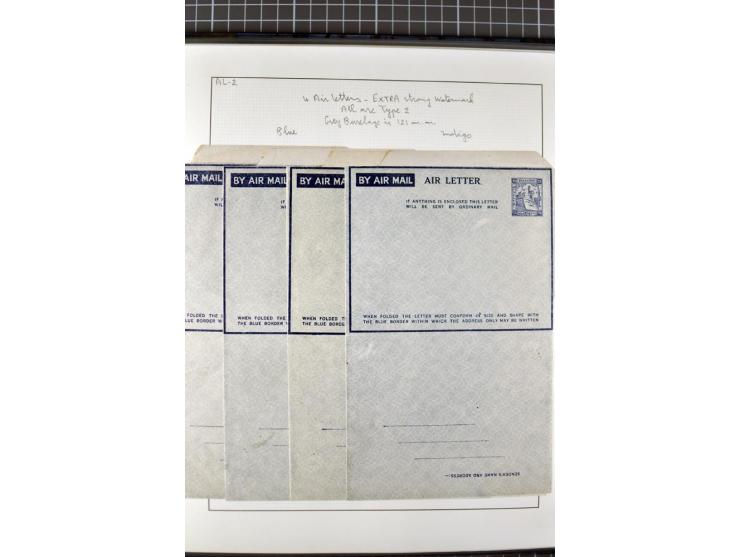2 volumes specialized collection of postcards, wrappers, lettercards and air letters, incl. several rare items as PC1a, PC2 i