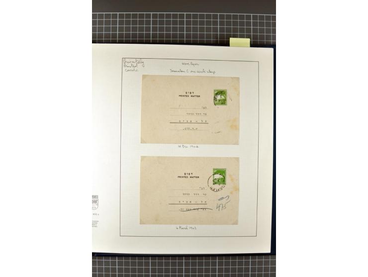 2 volumes specialized collection of postcards, wrappers, lettercards and air letters, incl. several rare items as PC1a, PC2 i
