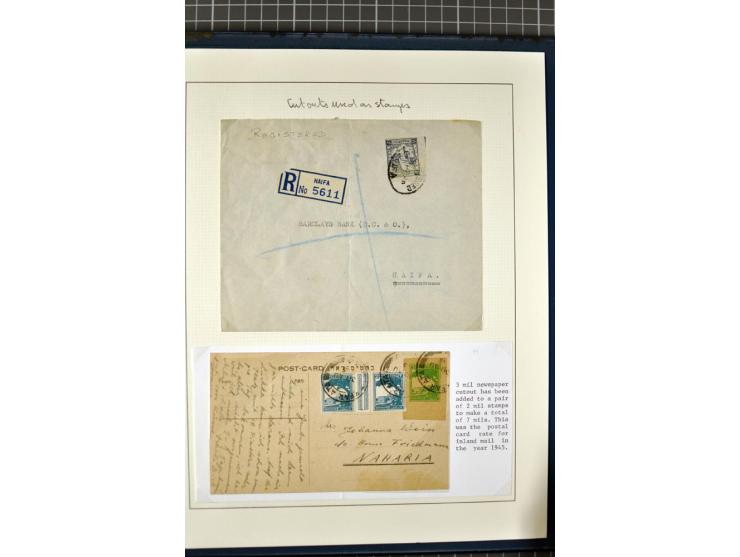 2 volumes specialized collection of postcards, wrappers, lettercards and air letters, incl. several rare items as PC1a, PC2 i