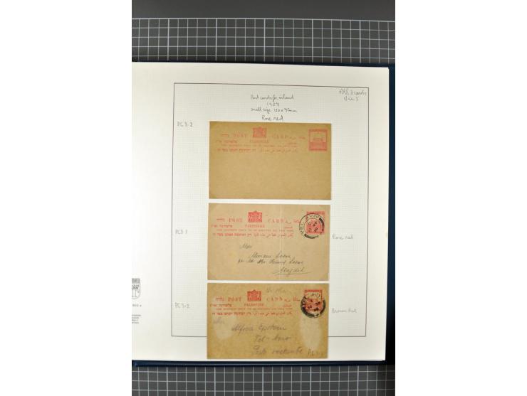 2 volumes specialized collection of postcards, wrappers, lettercards and air letters, incl. several rare items as PC1a, PC2 i