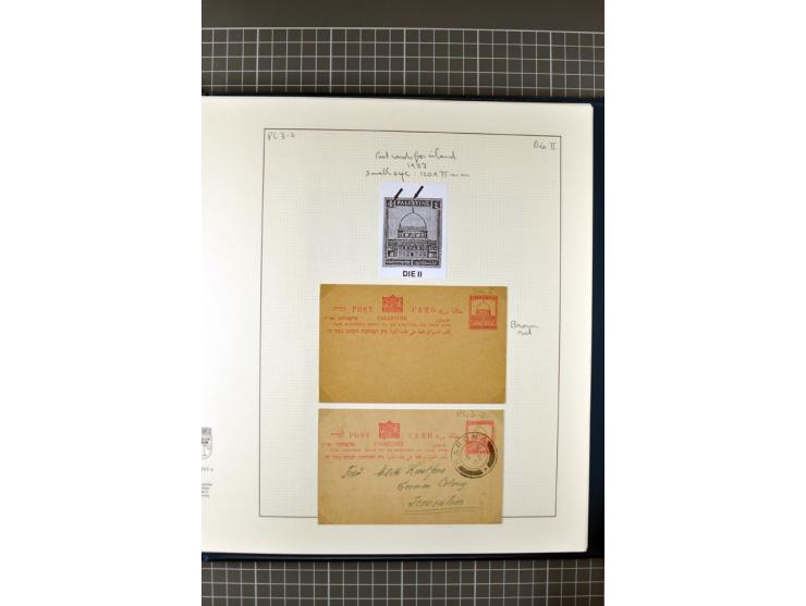 2 volumes specialized collection of postcards, wrappers, lettercards and air letters, incl. several rare items as PC1a, PC2 i