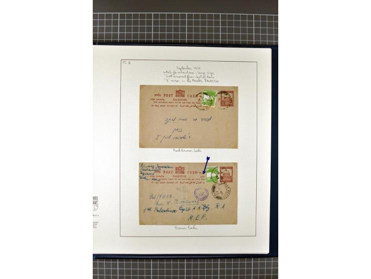 2 volumes specialized collection of postcards, wrappers, lettercards and air letters, incl. several rare items as PC1a, PC2 i