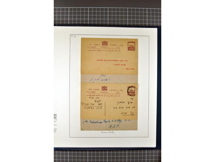 2 volumes specialized collection of postcards, wrappers, lettercards and air letters, incl. several rare items as PC1a, PC2 i
