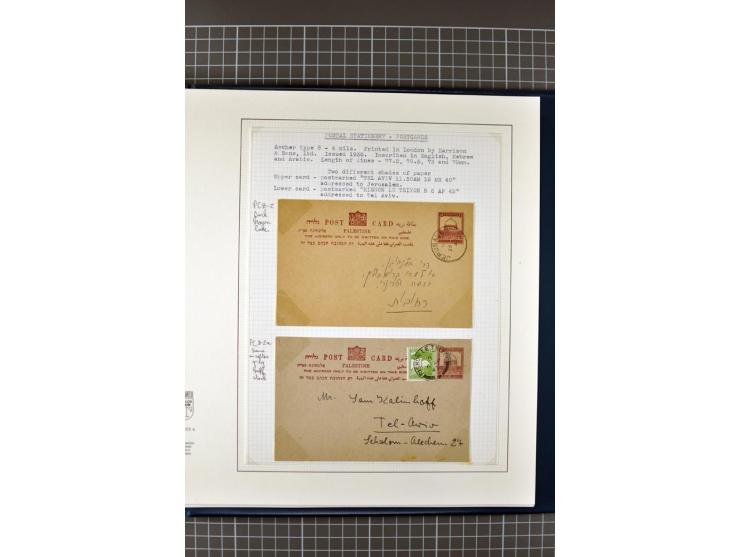 2 volumes specialized collection of postcards, wrappers, lettercards and air letters, incl. several rare items as PC1a, PC2 i