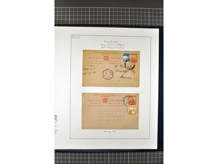 2 volumes specialized collection of postcards, wrappers, lettercards and air letters, incl. several rare items as PC1a, PC2 i
