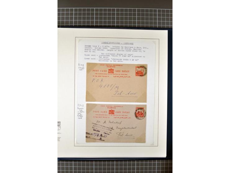 2 volumes specialized collection of postcards, wrappers, lettercards and air letters, incl. several rare items as PC1a, PC2 i