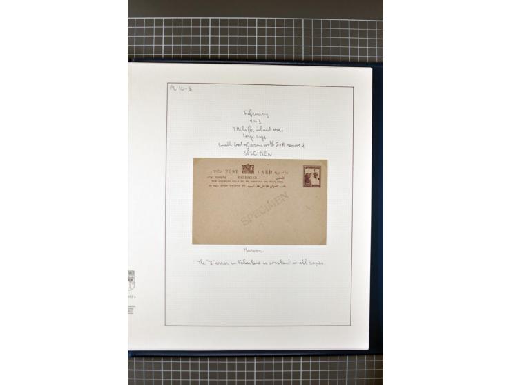 2 volumes specialized collection of postcards, wrappers, lettercards and air letters, incl. several rare items as PC1a, PC2 i