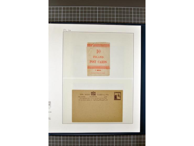 2 volumes specialized collection of postcards, wrappers, lettercards and air letters, incl. several rare items as PC1a, PC2 i