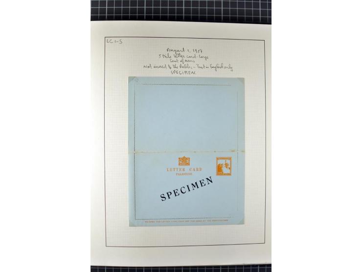 2 volumes specialized collection of postcards, wrappers, lettercards and air letters, incl. several rare items as PC1a, PC2 i