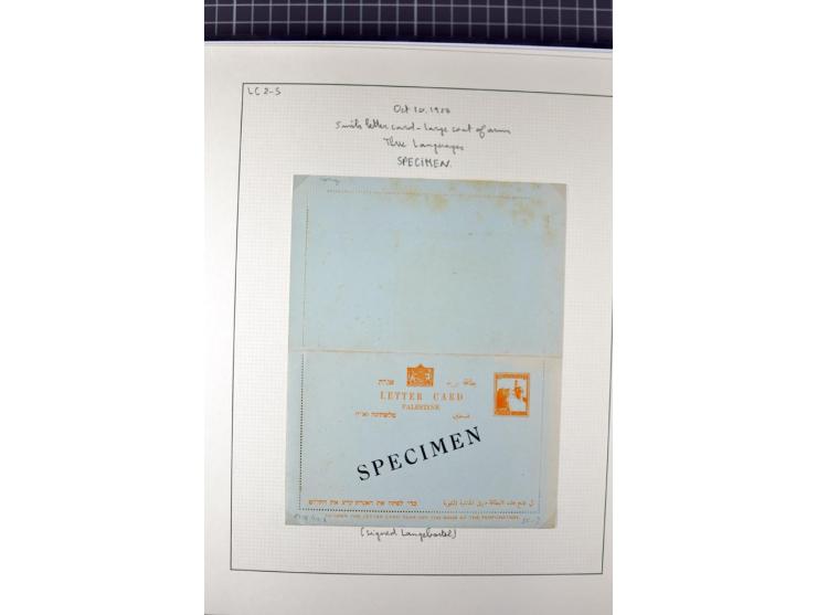 2 volumes specialized collection of postcards, wrappers, lettercards and air letters, incl. several rare items as PC1a, PC2 i