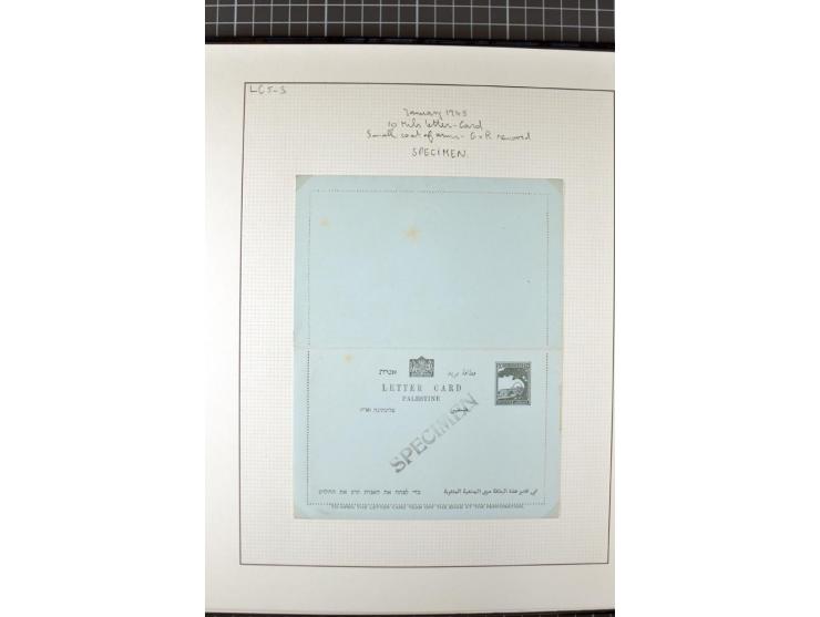 2 volumes specialized collection of postcards, wrappers, lettercards and air letters, incl. several rare items as PC1a, PC2 i