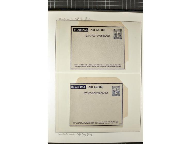 2 volumes specialized collection of postcards, wrappers, lettercards and air letters, incl. several rare items as PC1a, PC2 i